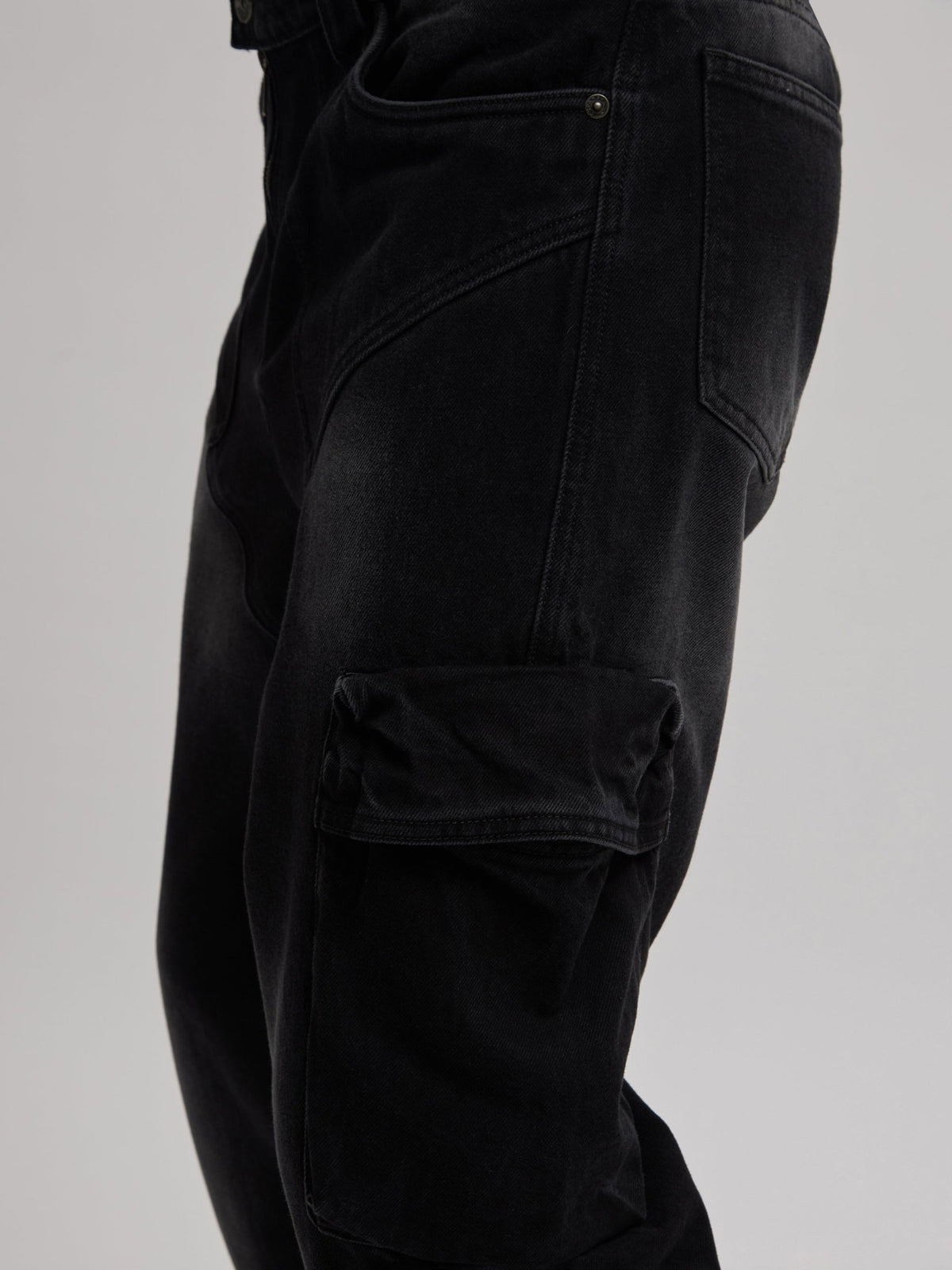 Vinnie - Cargo Jeans - Black - Espanshe