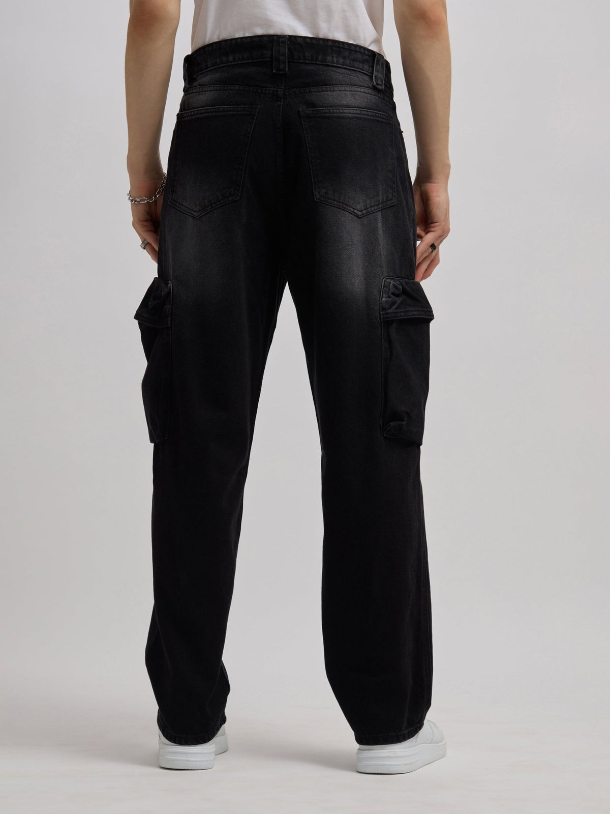Vinnie - Cargo Jeans - Black - Espanshe