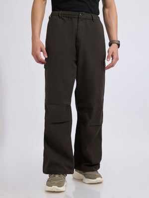 men's parachute cargo pants in green