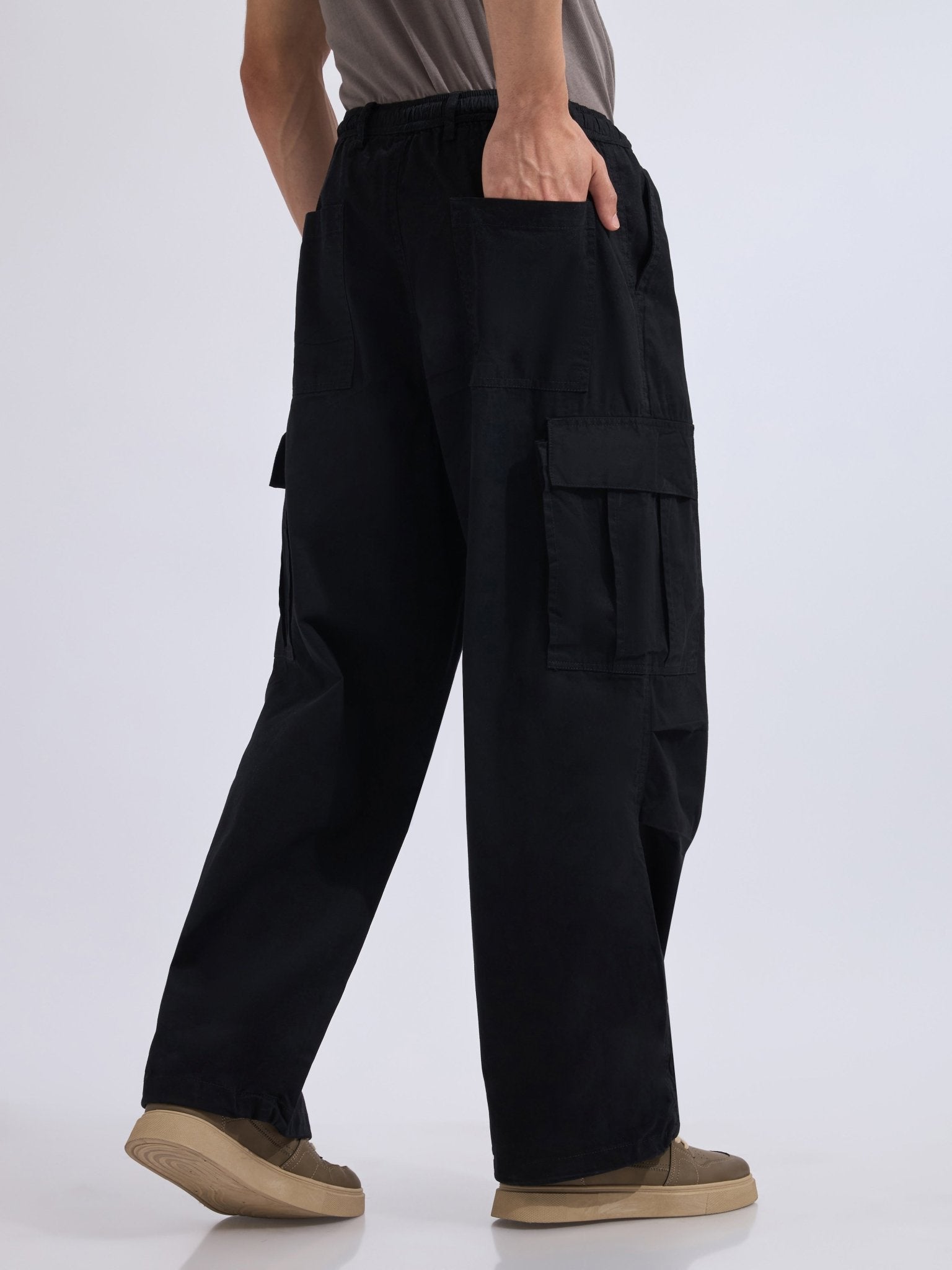 Yolka - Parachute Cargo Pants - Black - Espanshe