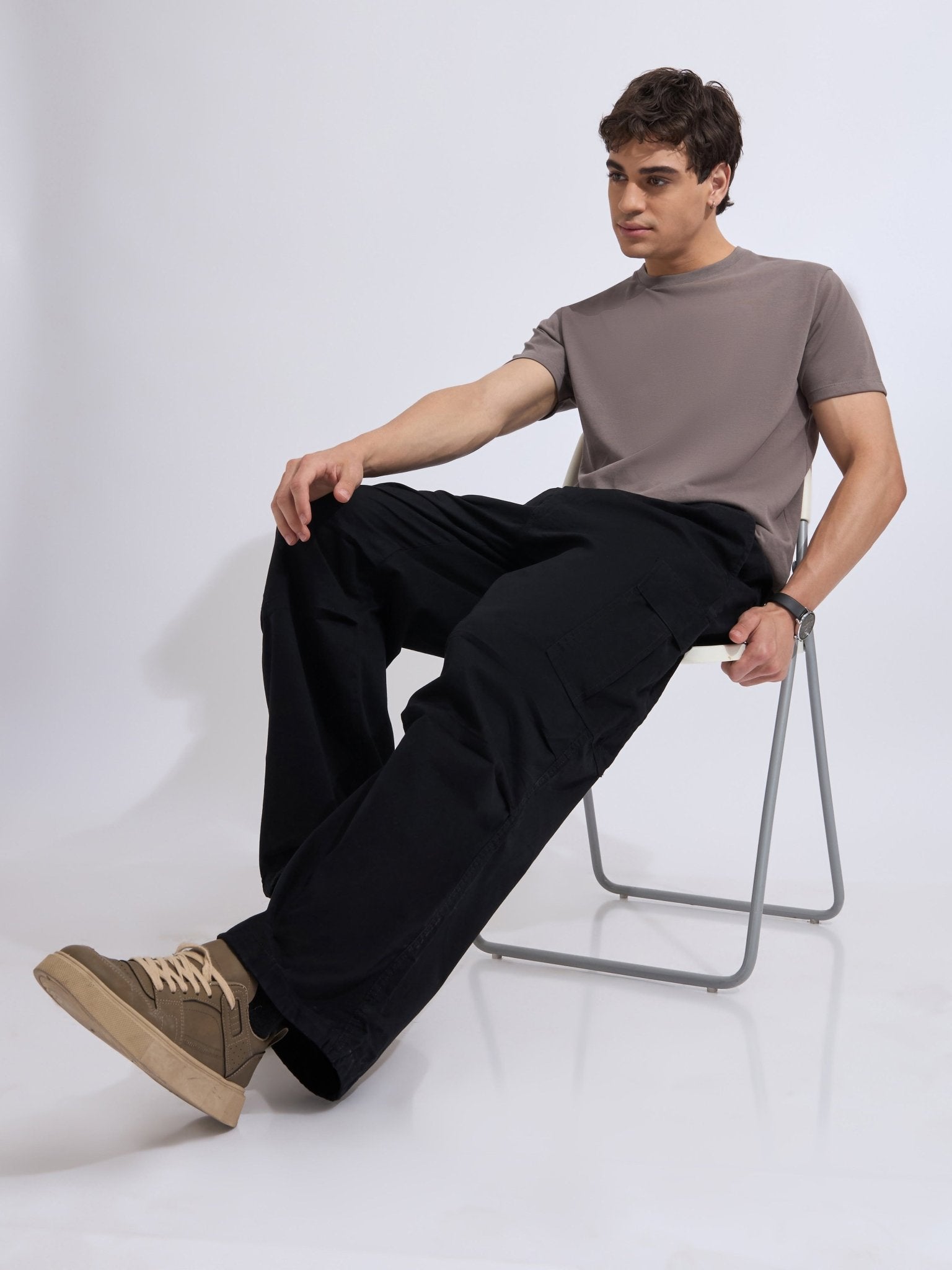 Yolka - Parachute Cargo Pants - Black - Espanshe