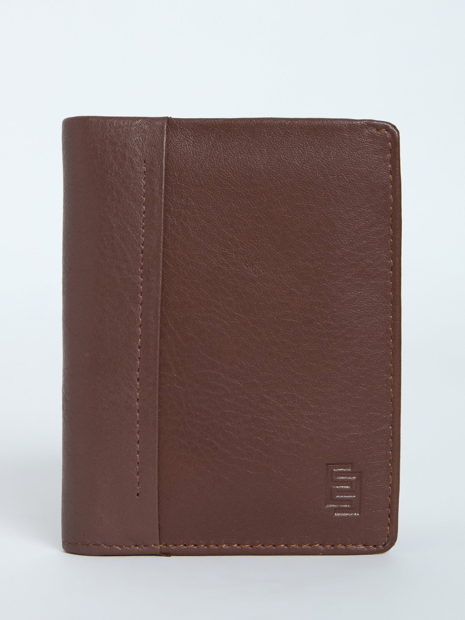 Arctic-11 - Card Holder Leather Wallet with ID Window - Brown - Espanshe