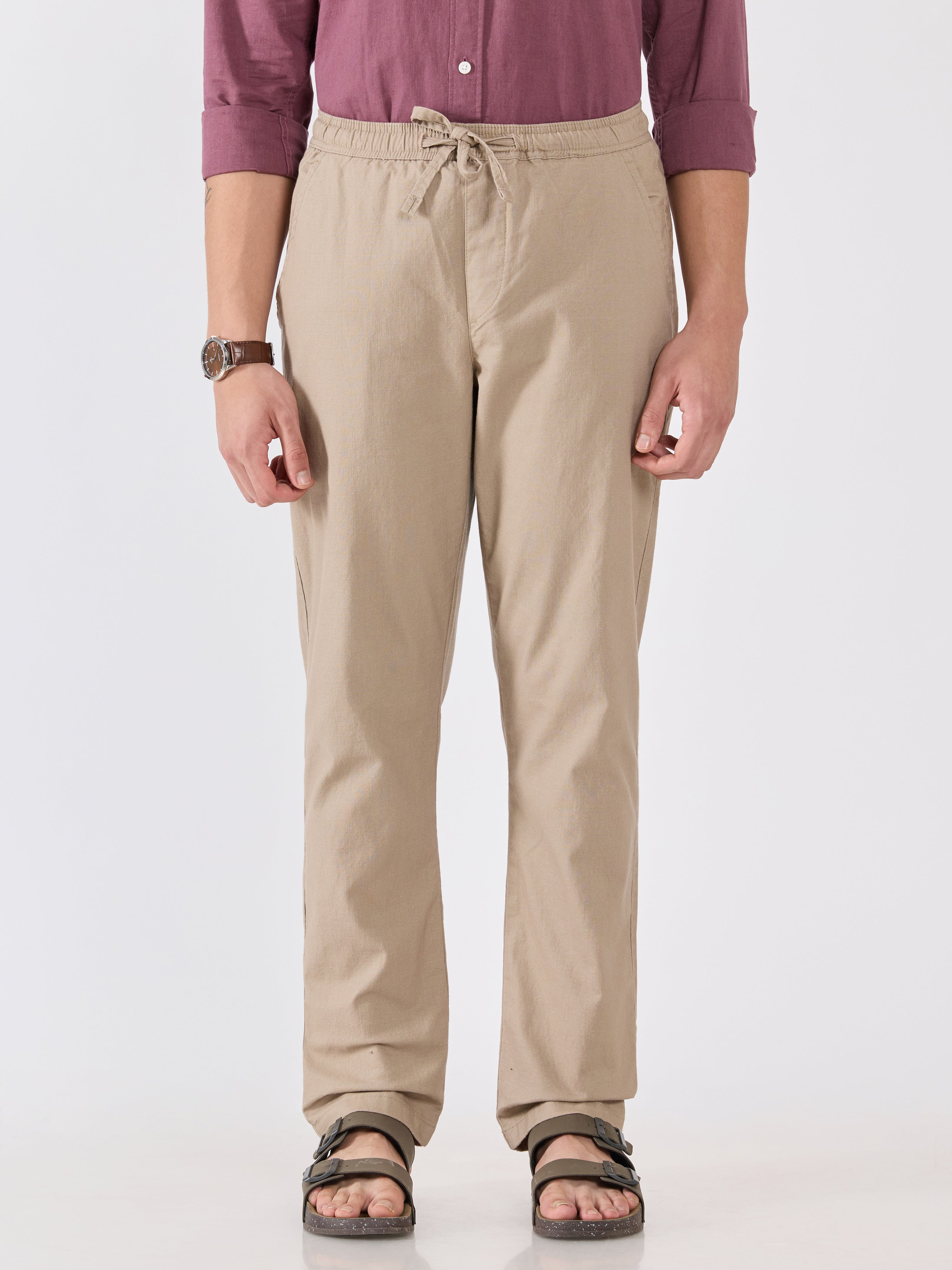 Men's  Relaxed Fit Joggers - beige