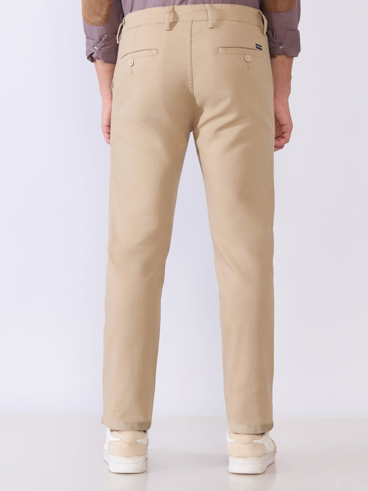 Orren - Slim Fit Cotton Pant - Dark Beige - Espanshe