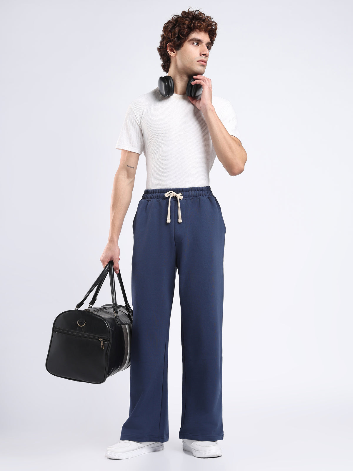 Ledoge - Loose Fit Track Pant - Navy Blue