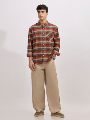 men's super baggy fit pant in tan color