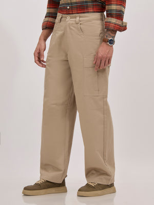 men's super baggy fit pant in tan color