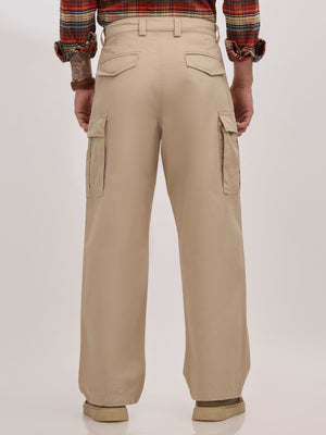 men's super baggy fit pant in tan color