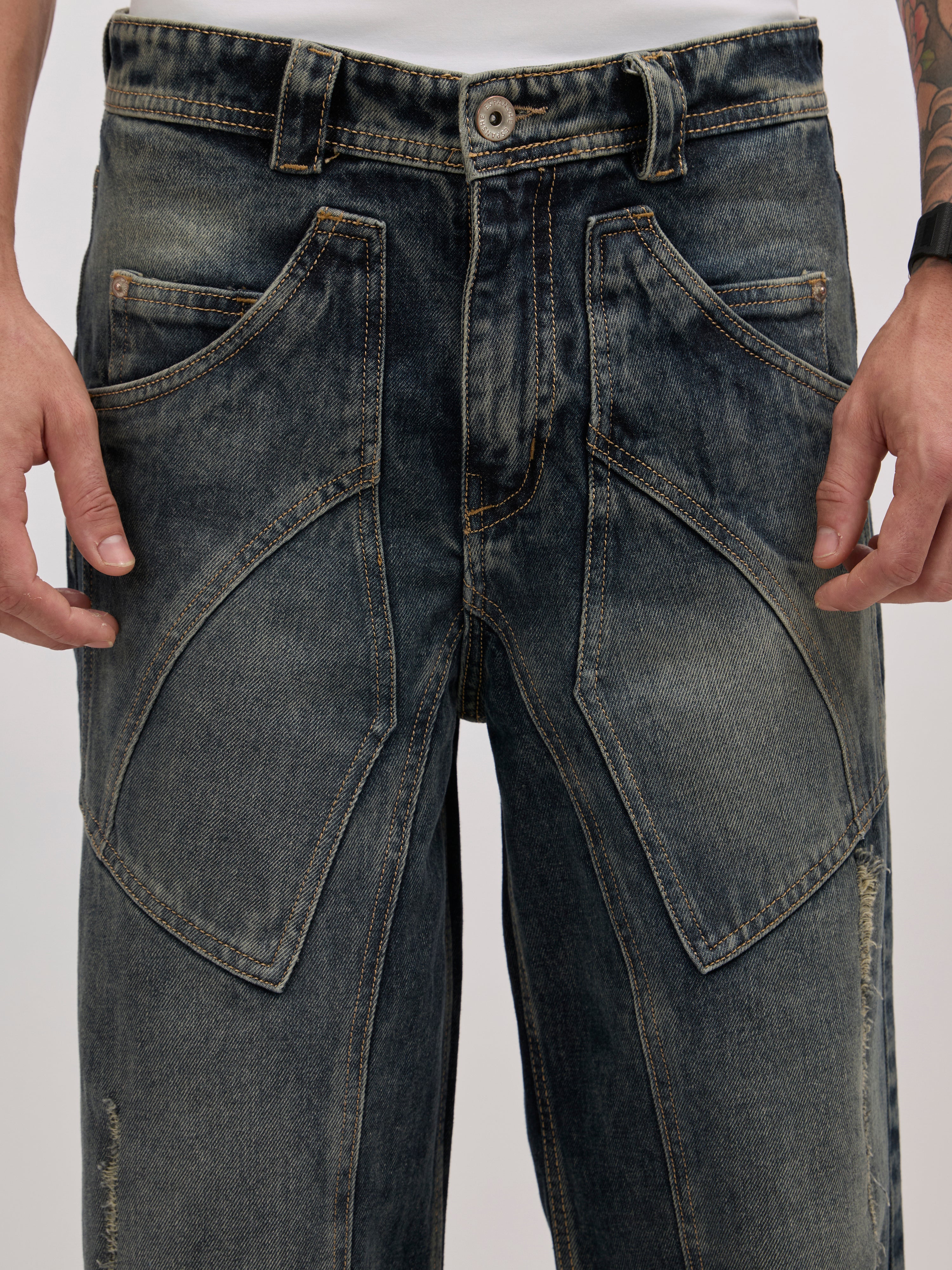 men's baggy fit jeans in blue shade