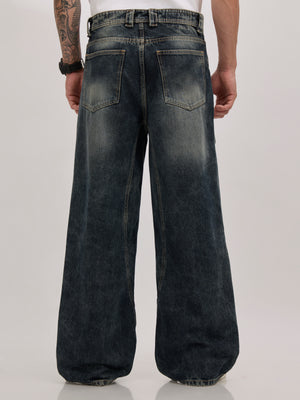 men's baggy fit jeans in blue shade
