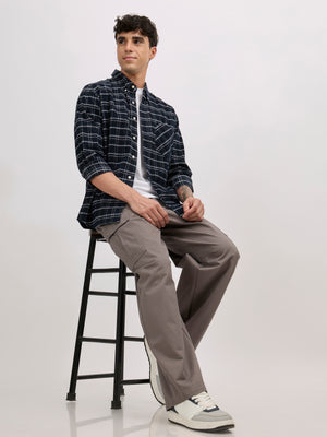 men's super baggy fit pant in dark grey color