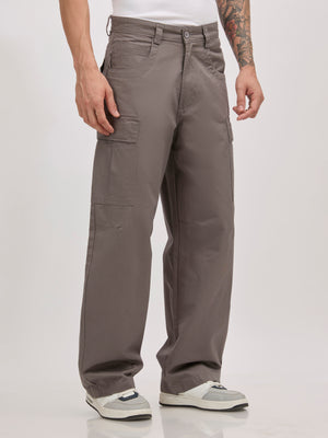 men's super baggy fit pant in dark grey color