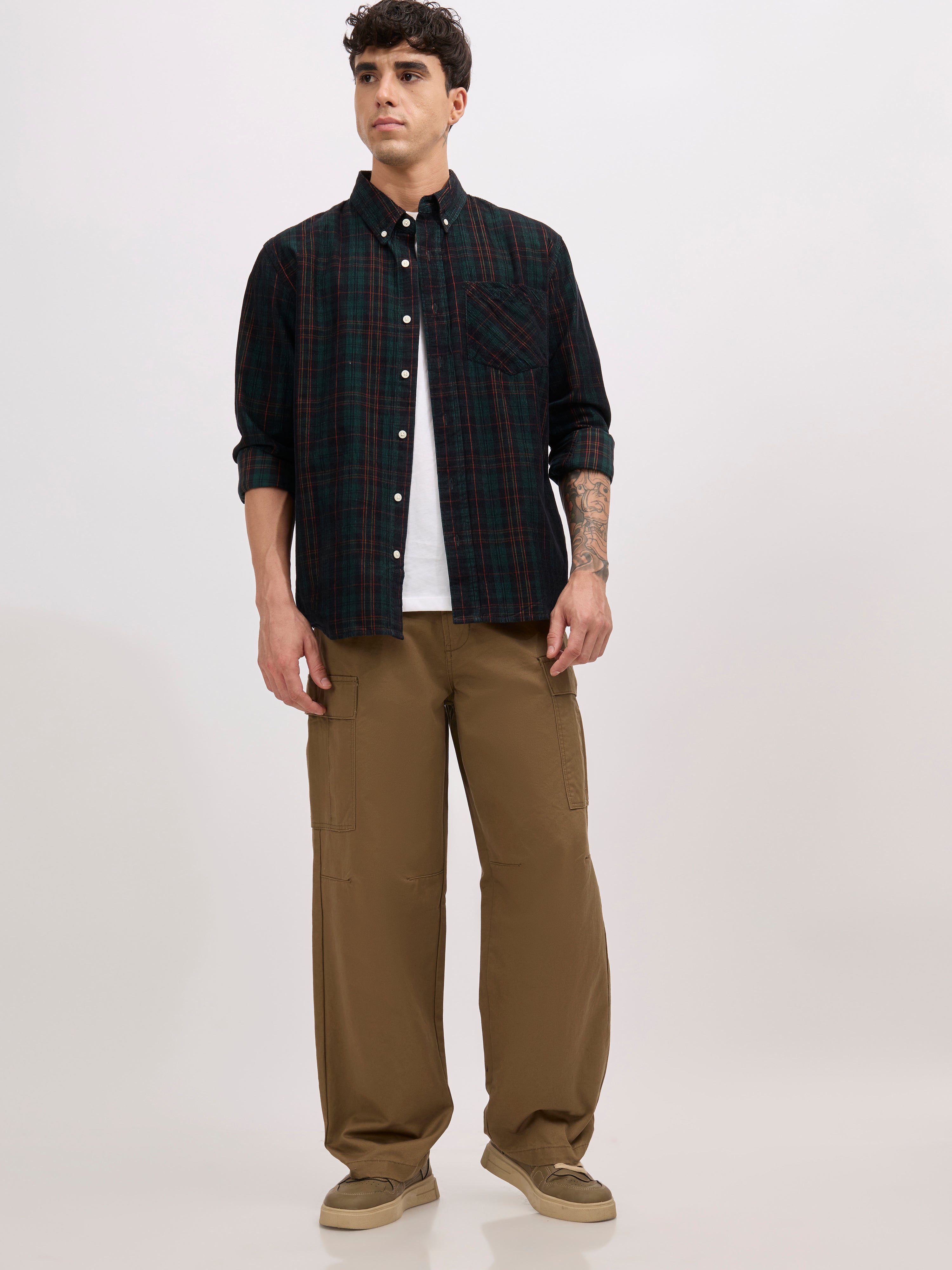 men's super baggy fit pant in khaki color 