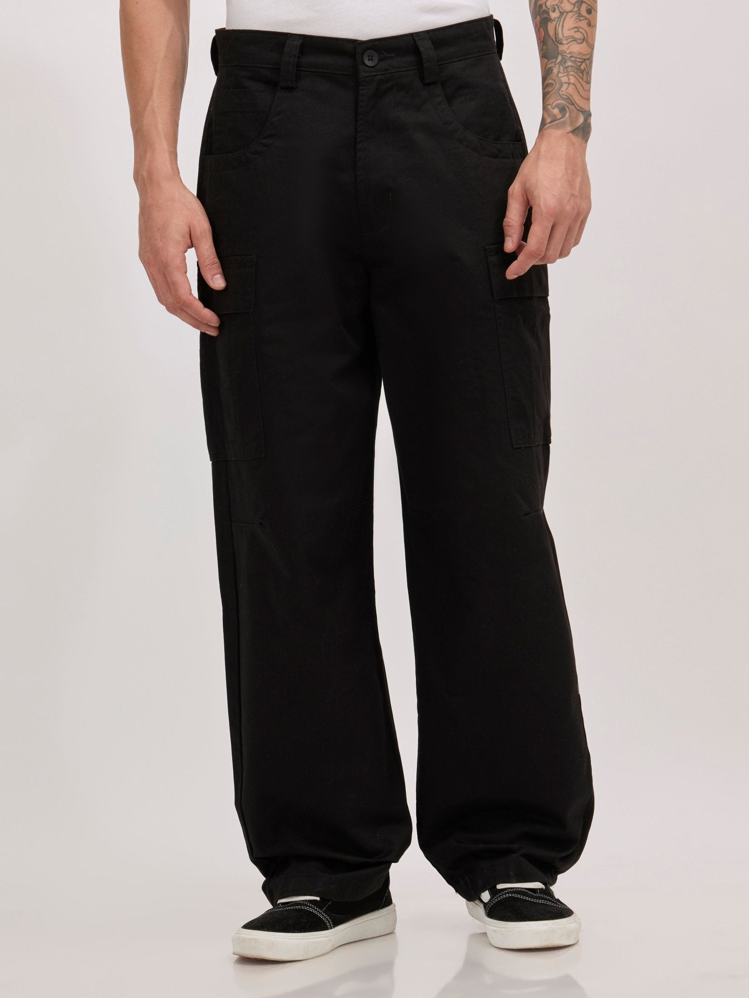 Vardon G1 - Super Baggy Cargo Pants - Black - Espanshe