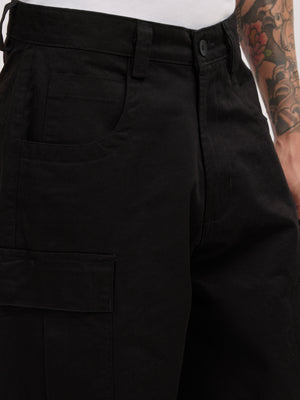 men's super baggy fit pant in black color
