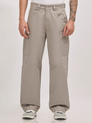 men's super baggy fit pant in grey color 