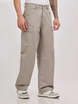 men's super baggy fit pant in grey color