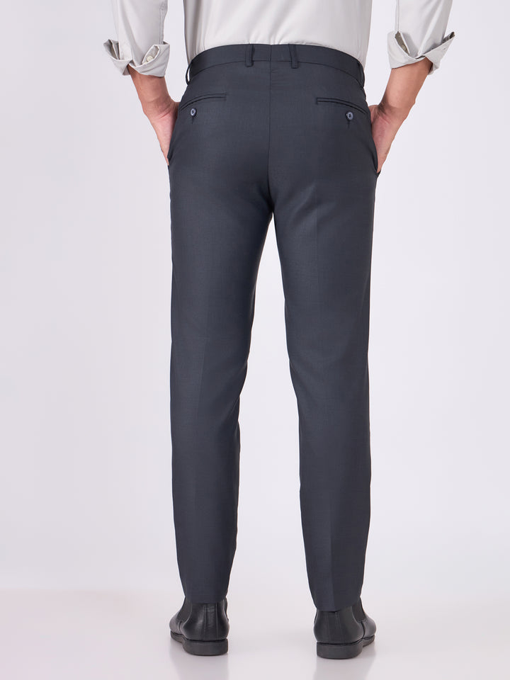 men wearing Skinny Fit Formal Trousers - Dark Blue