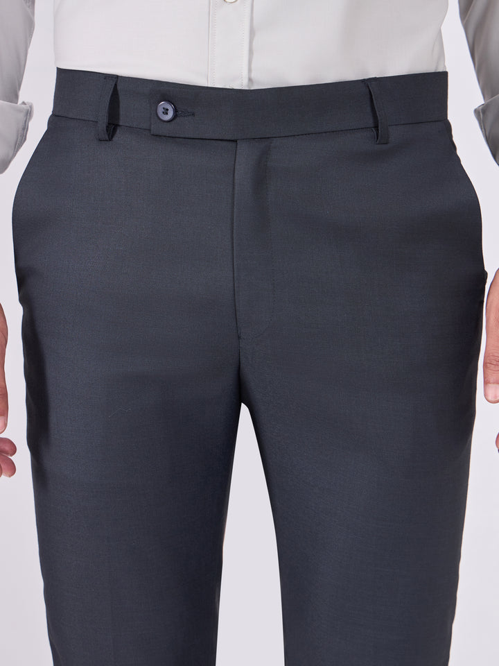 men wearing Skinny Fit Formal Trousers - Dark Blue