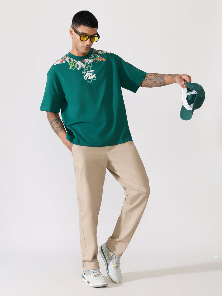 Men's printed t-shirt in green