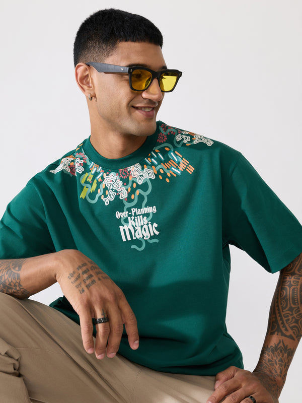 Men's printed t-shirt in green