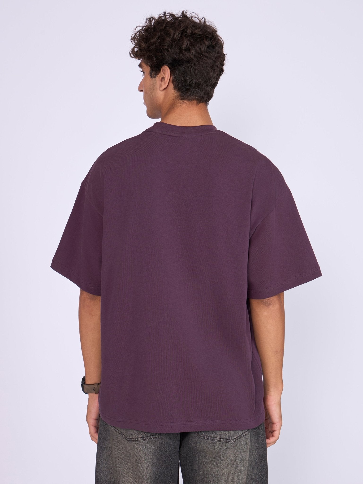 Everston - Slice Printed Baggy T-Shirt - Midnight Plum - Espanshe