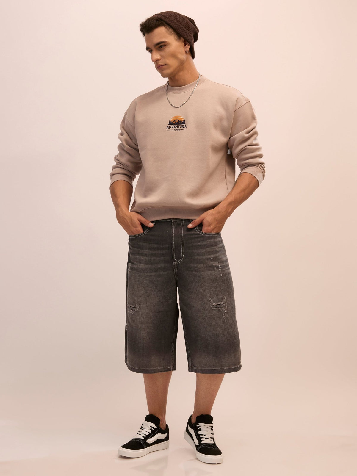 Nagant - Full Sleeve Fleeced Sweater Tee - Grey - Espanshe