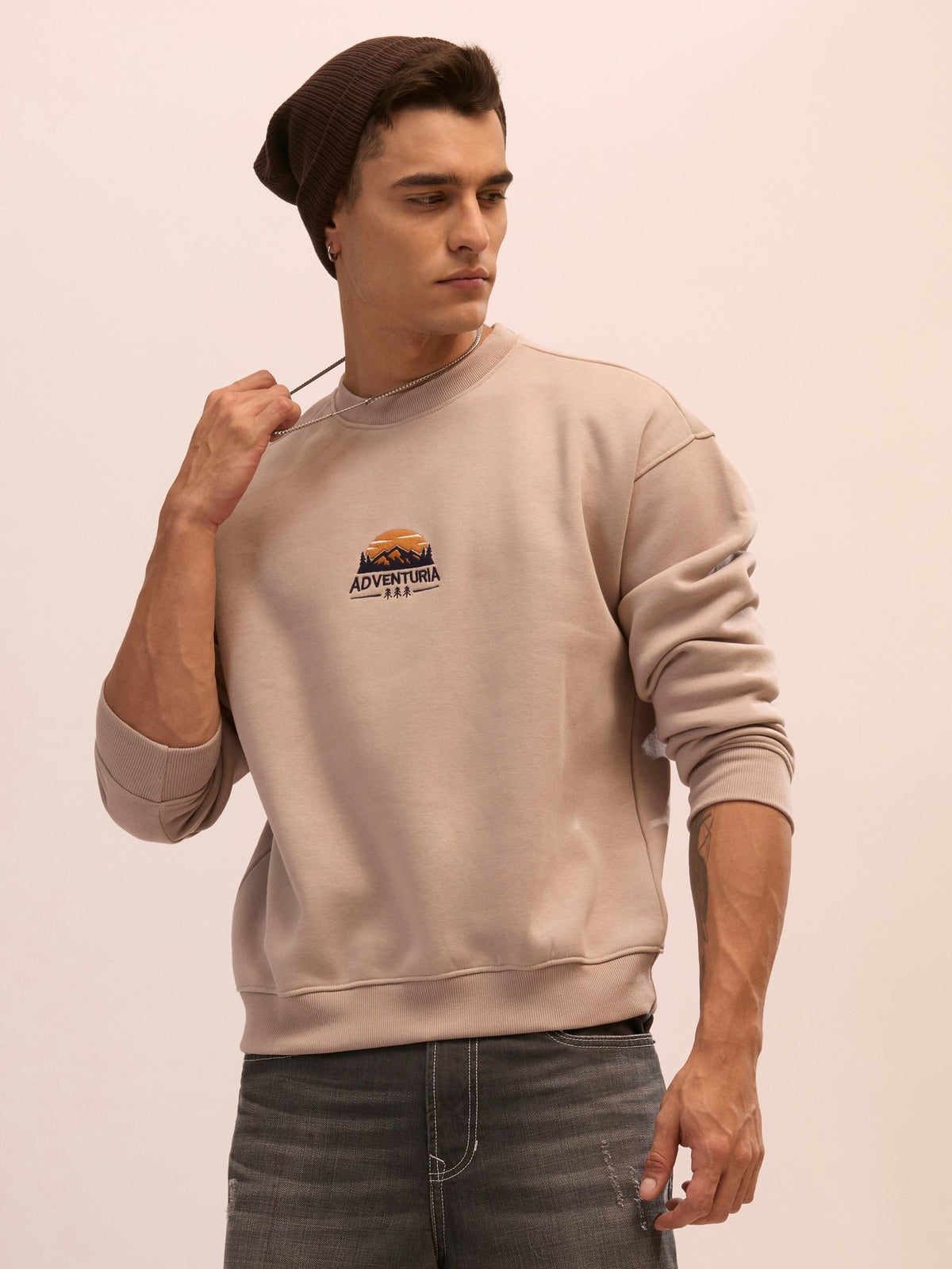 Nagant - Full Sleeve Fleeced Sweater Tee - Grey - Espanshe