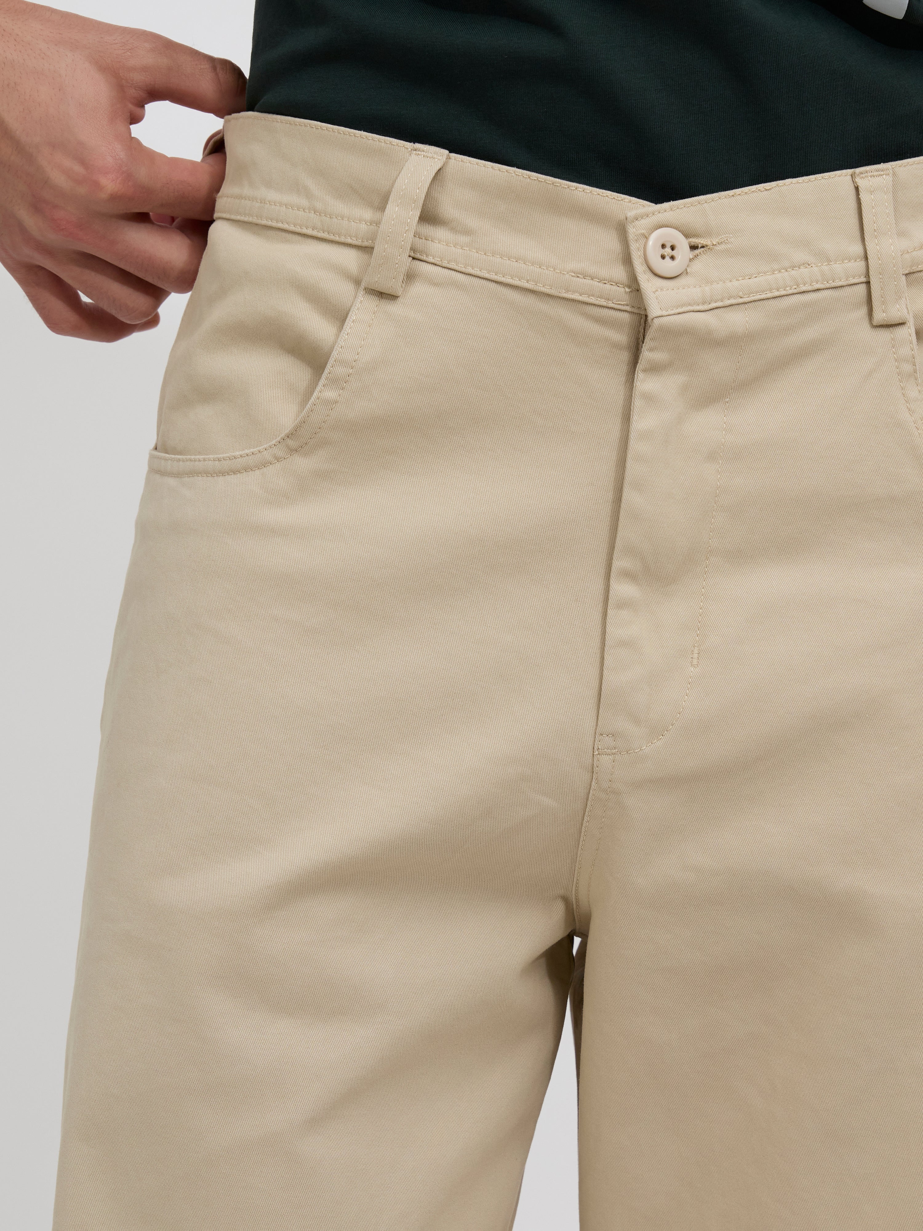 men's beige supper baggy fit from cotton and lycra blend.