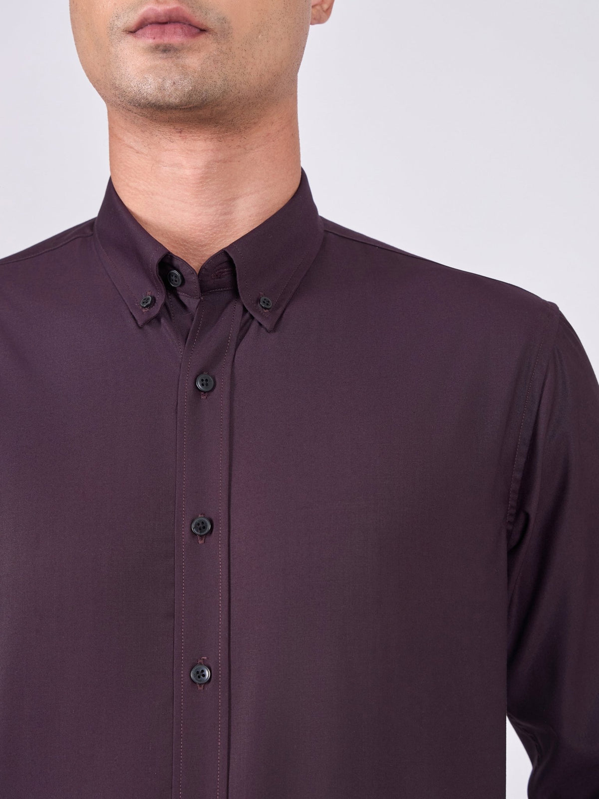 Orville - Tencel Plain Shirt - Dark Lavender - Espanshe