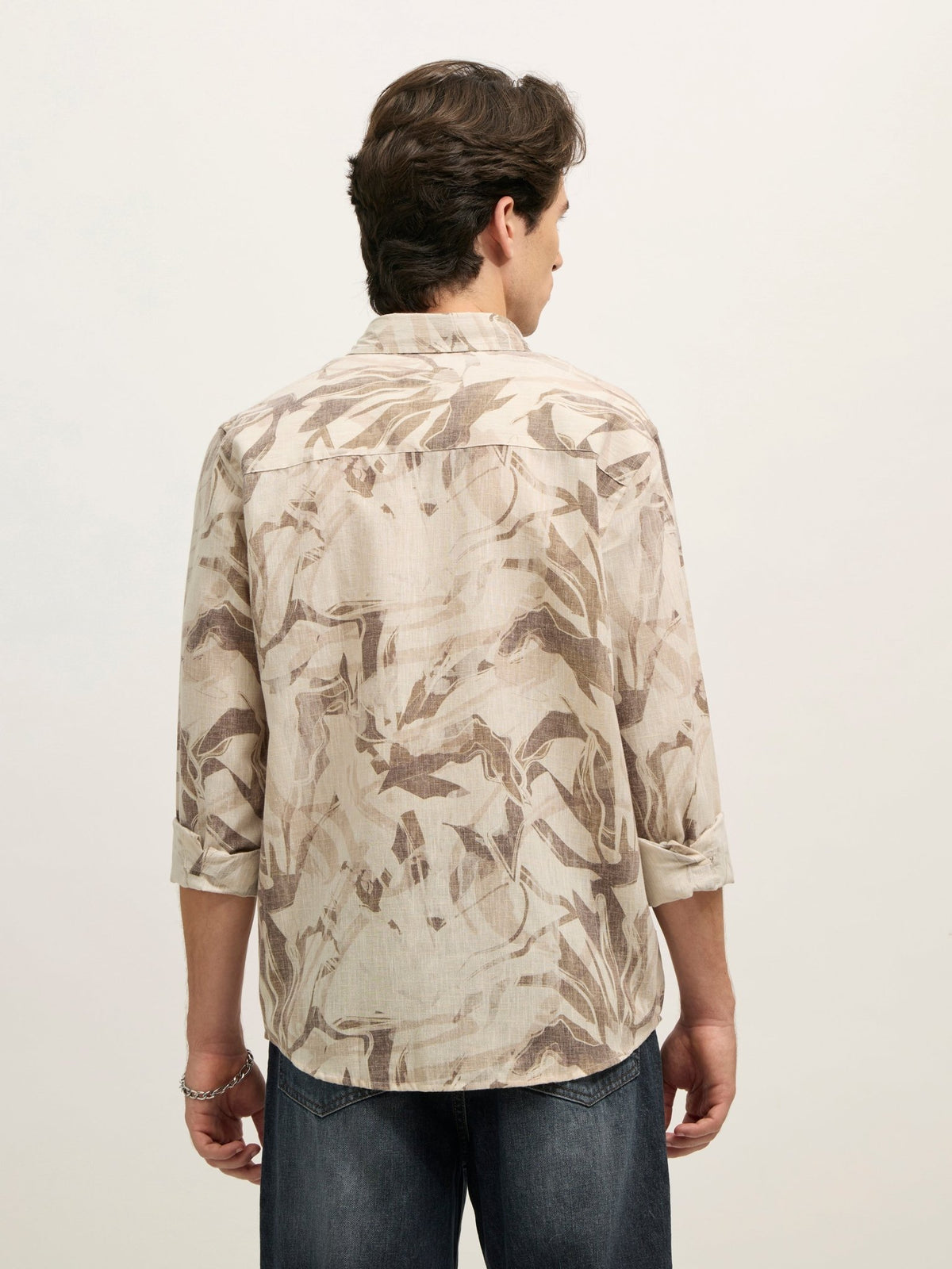 Westley - Regular Floral Printed Shirt - Beige - Espanshe