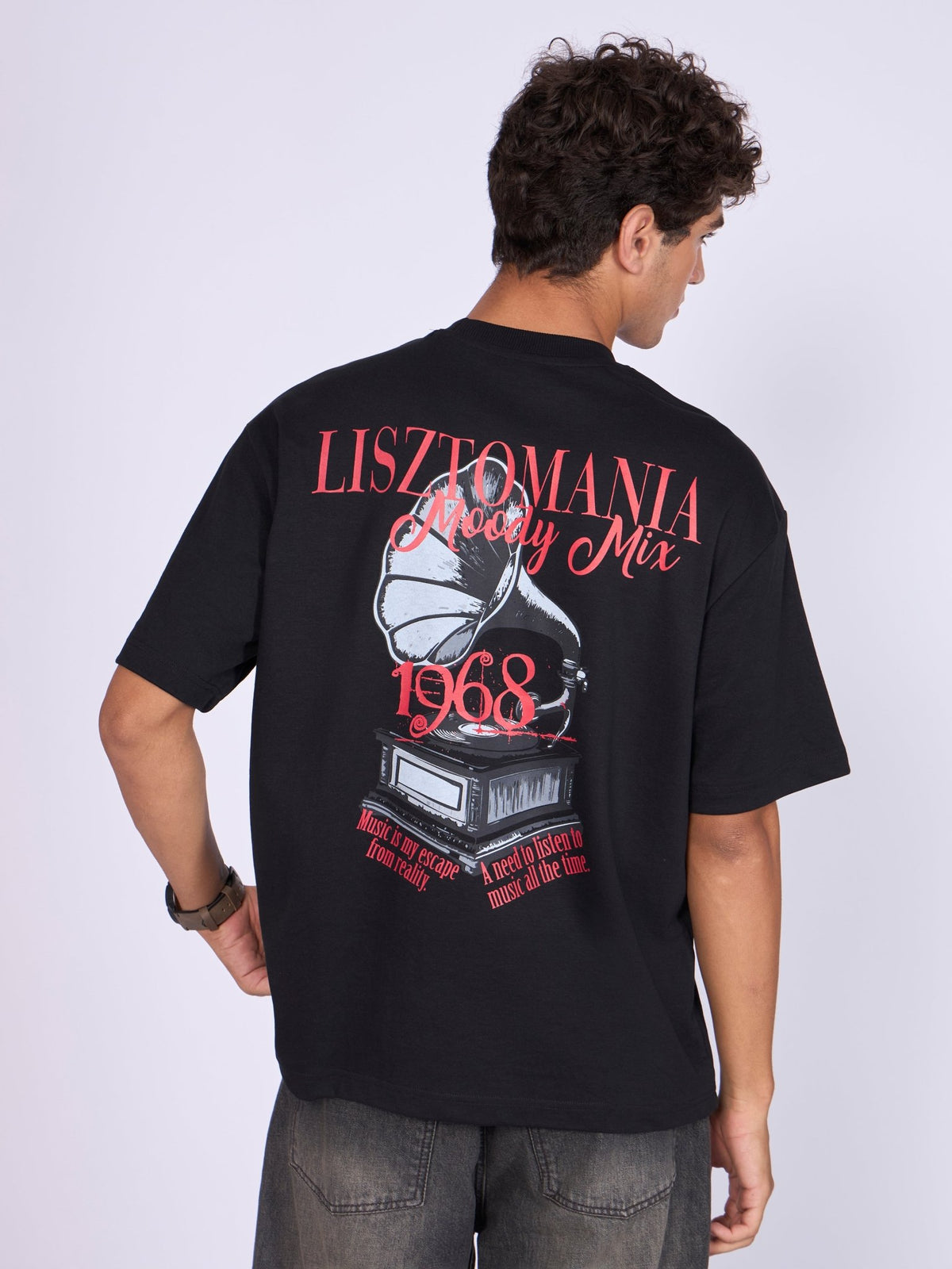 Moovin - Lisztomania Retro Music Graphic T-Shirt - Black - Espanshe