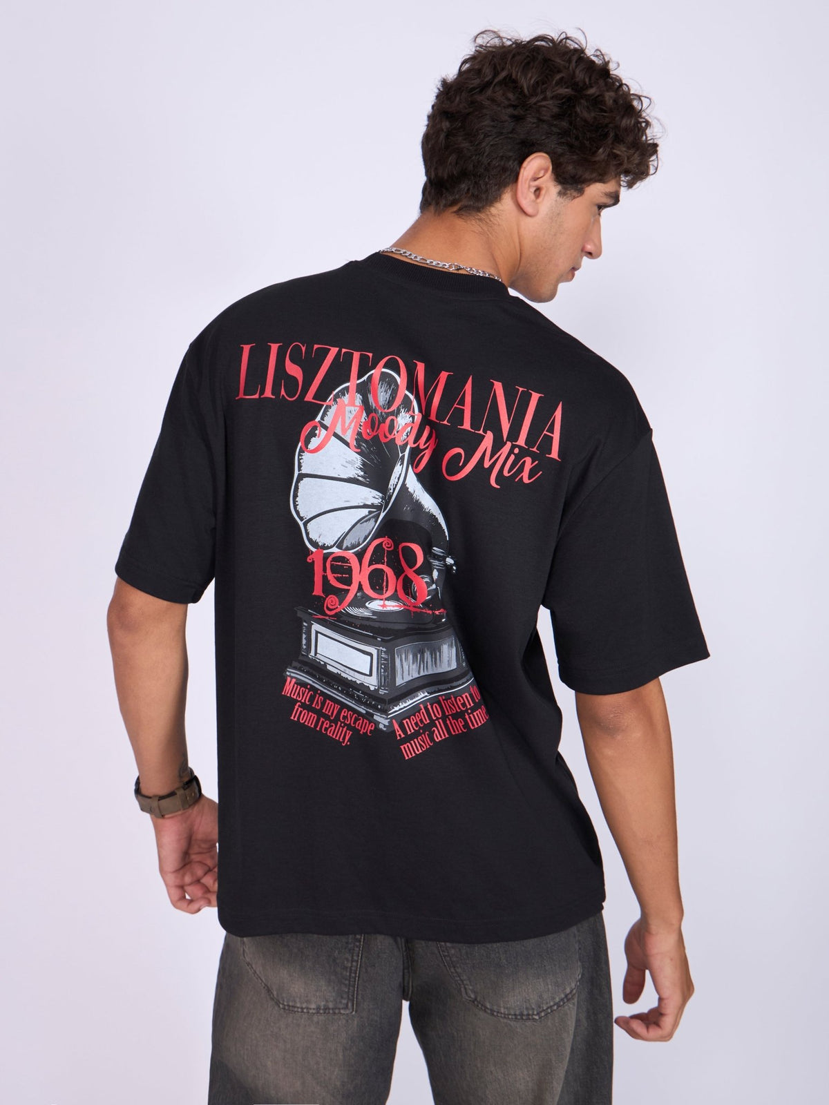 Moovin - Lisztomania Retro Music Graphic T-Shirt - Black - Espanshe