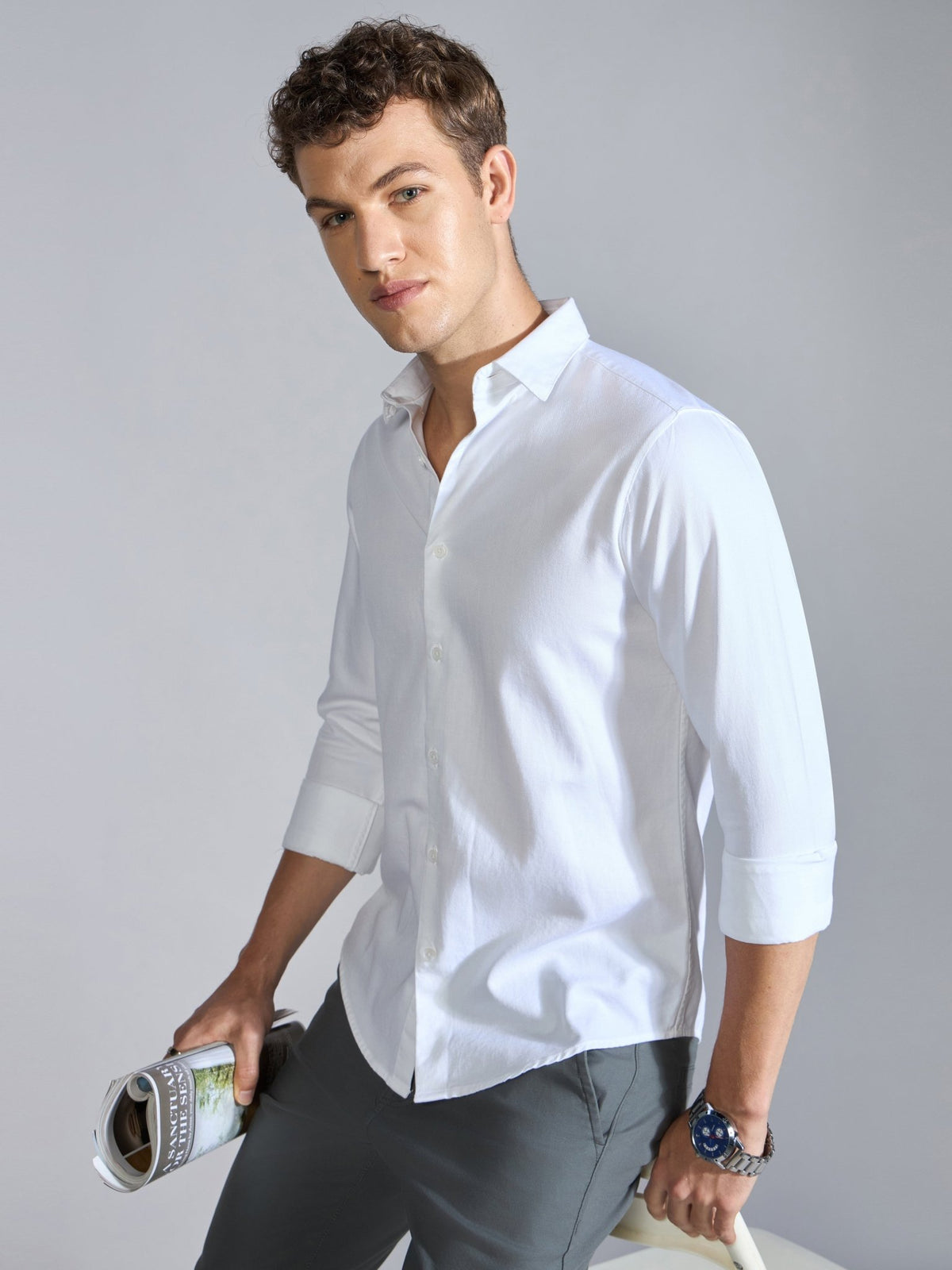 Nerato - Turkish Fit Cavalry Shirt - White - Espanshe
