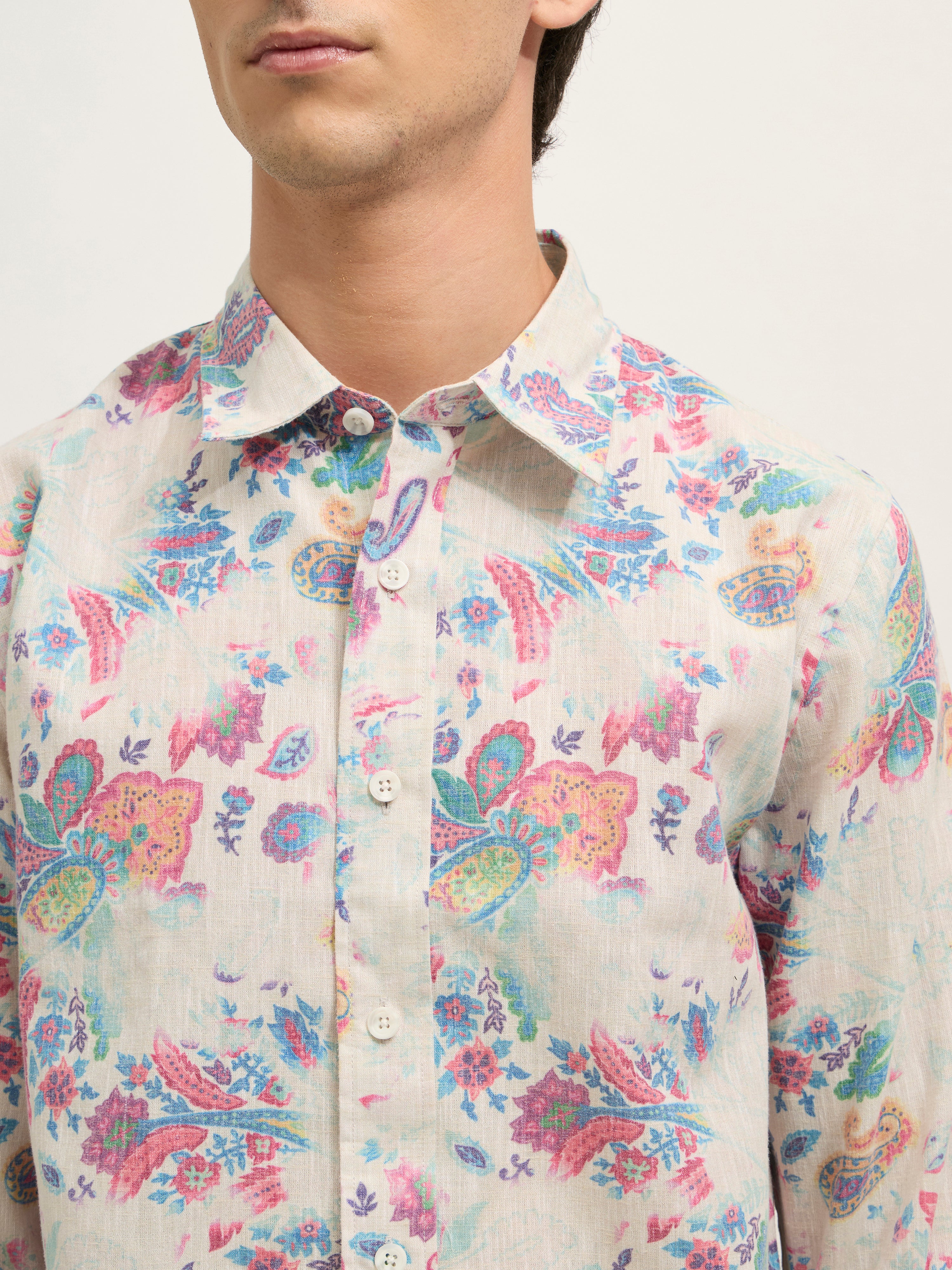 Westley - Regular Floral Printed Shirt - Pink