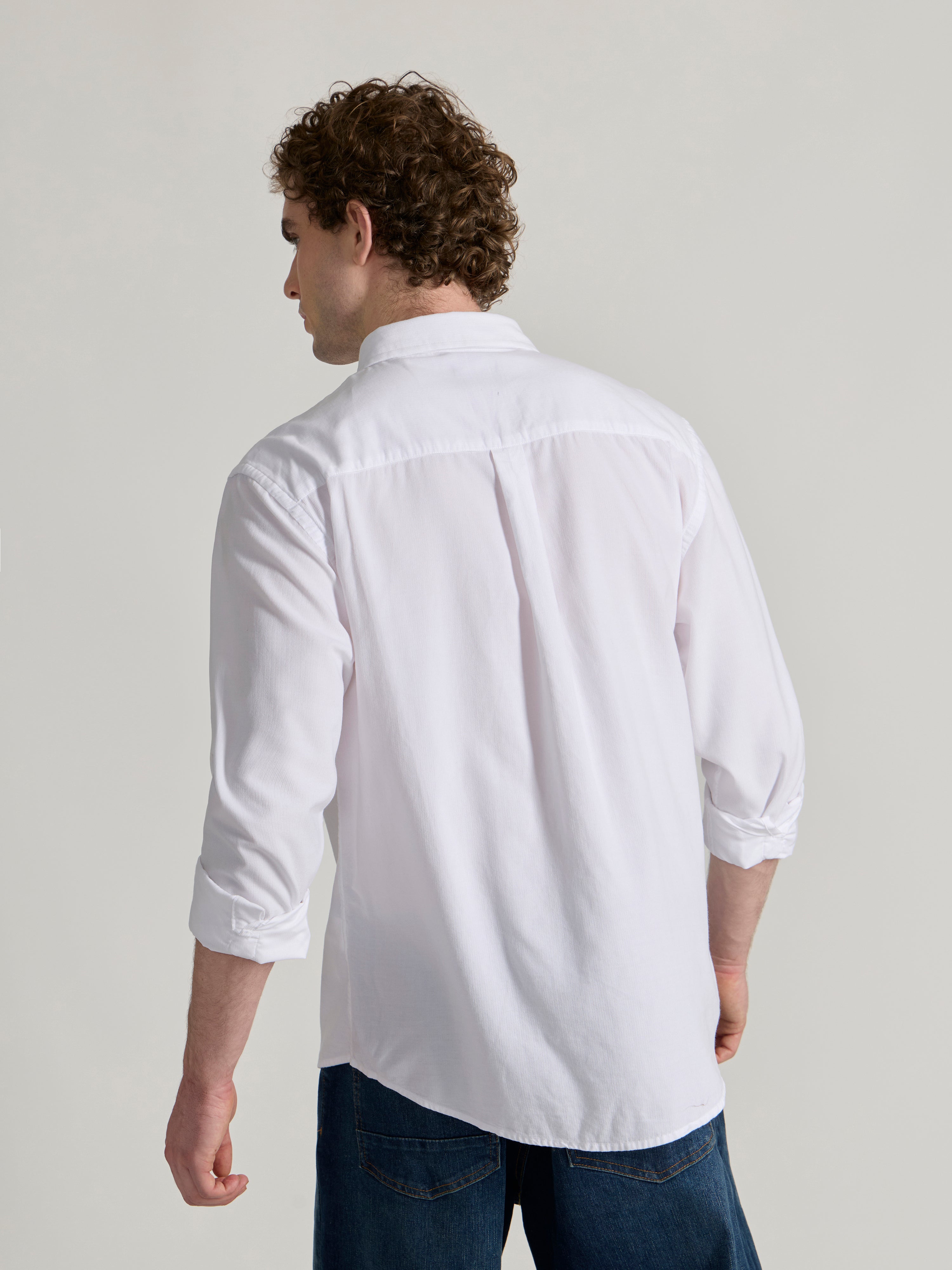 Men's Relaxed Corduroy Shirt - White
