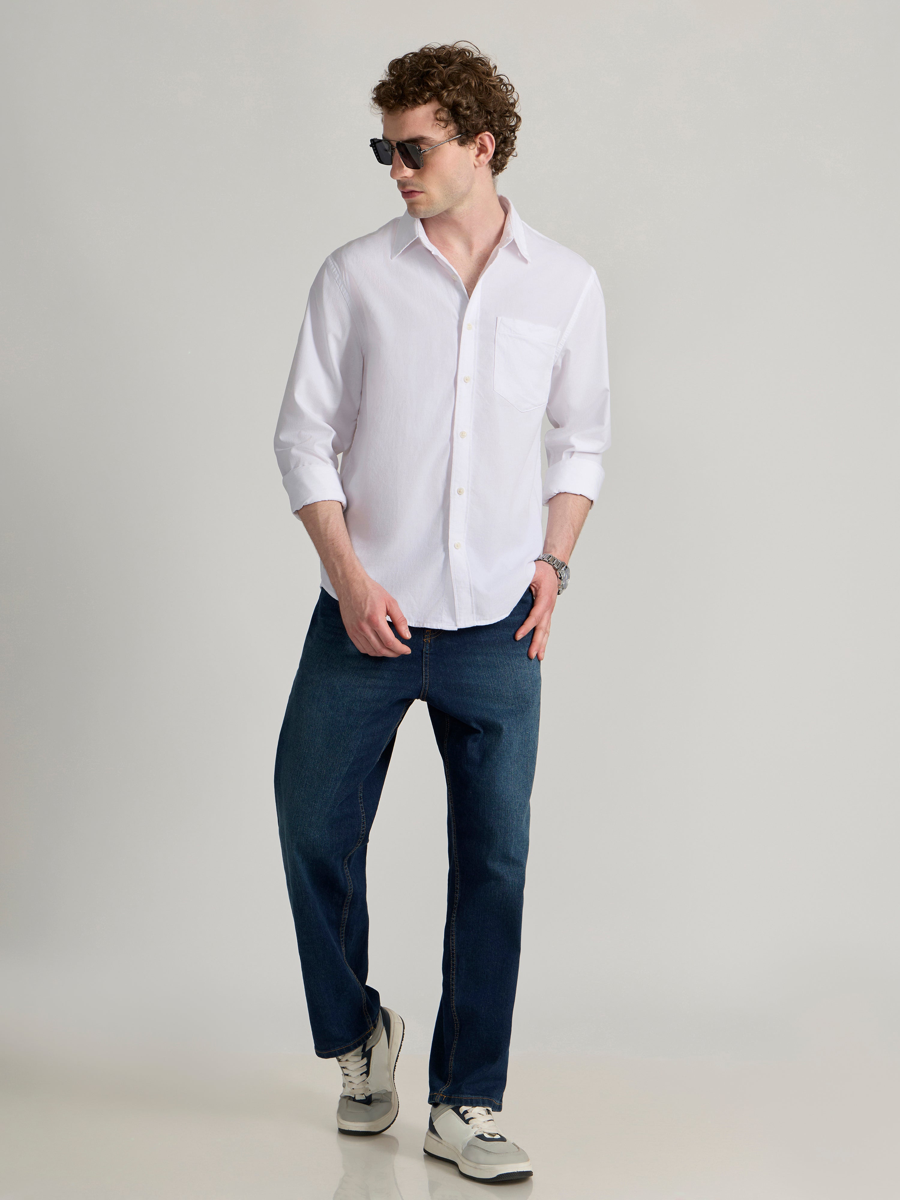 Men's Relaxed Corduroy Shirt - White