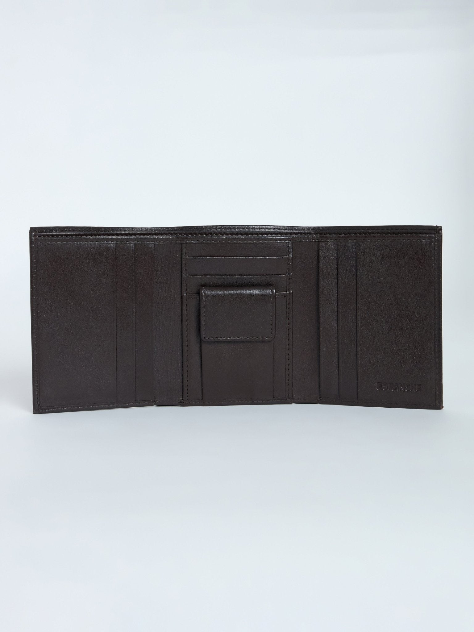 Arctic-10 - Leather Trifold Wallet - Brown - Espanshe