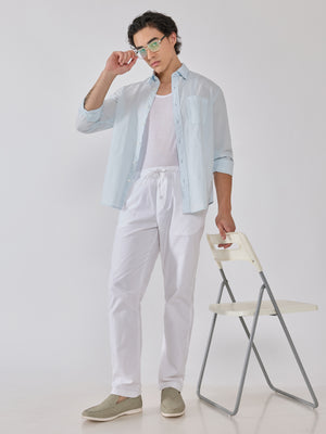 Men's Relaxed Linen Shirt - light blue