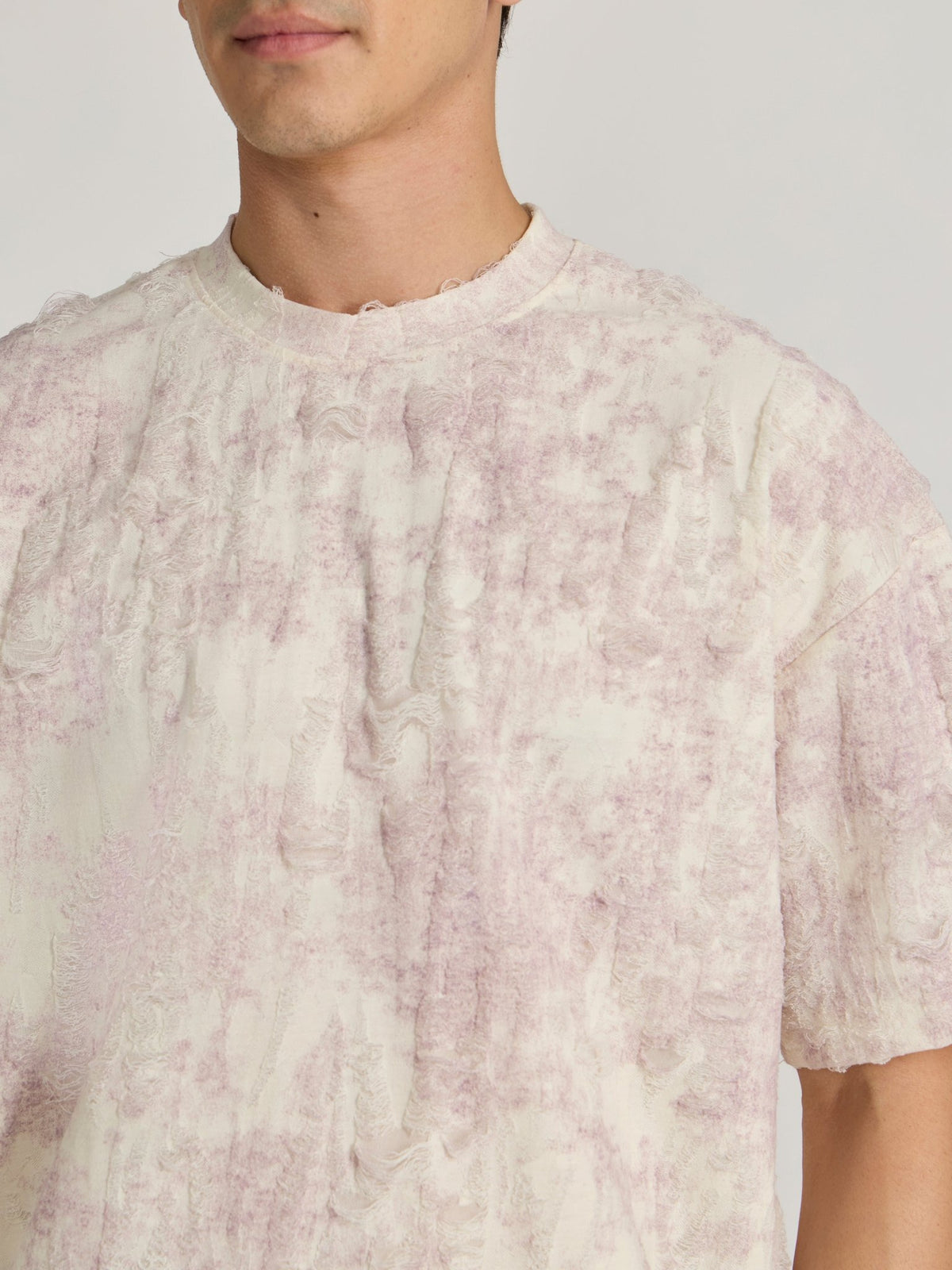 Galloway - Distressed Oversized T-Shirt - Pink - Espanshe