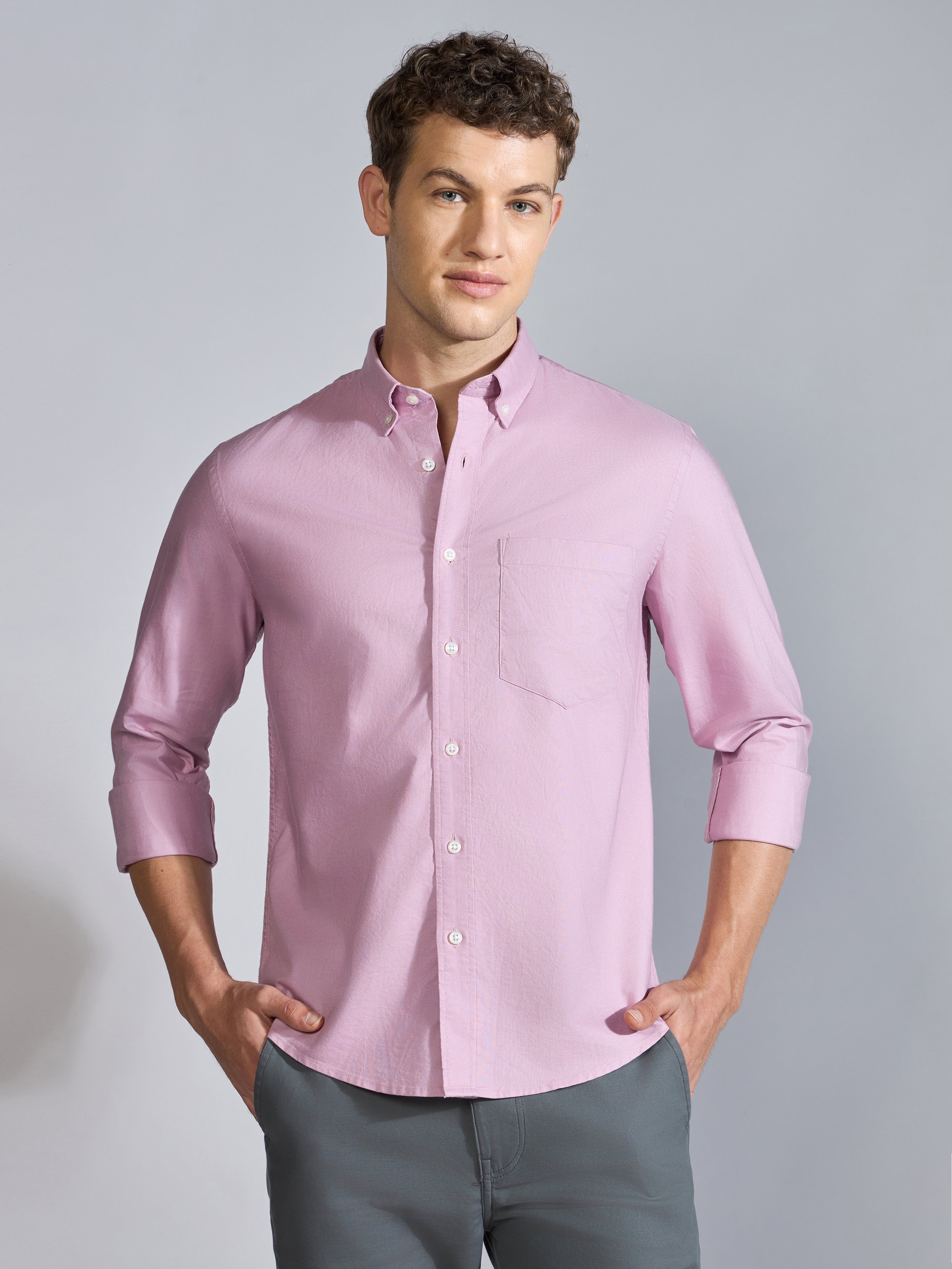 Flux - Relaxed Fit Oxford Shirt - Orchid