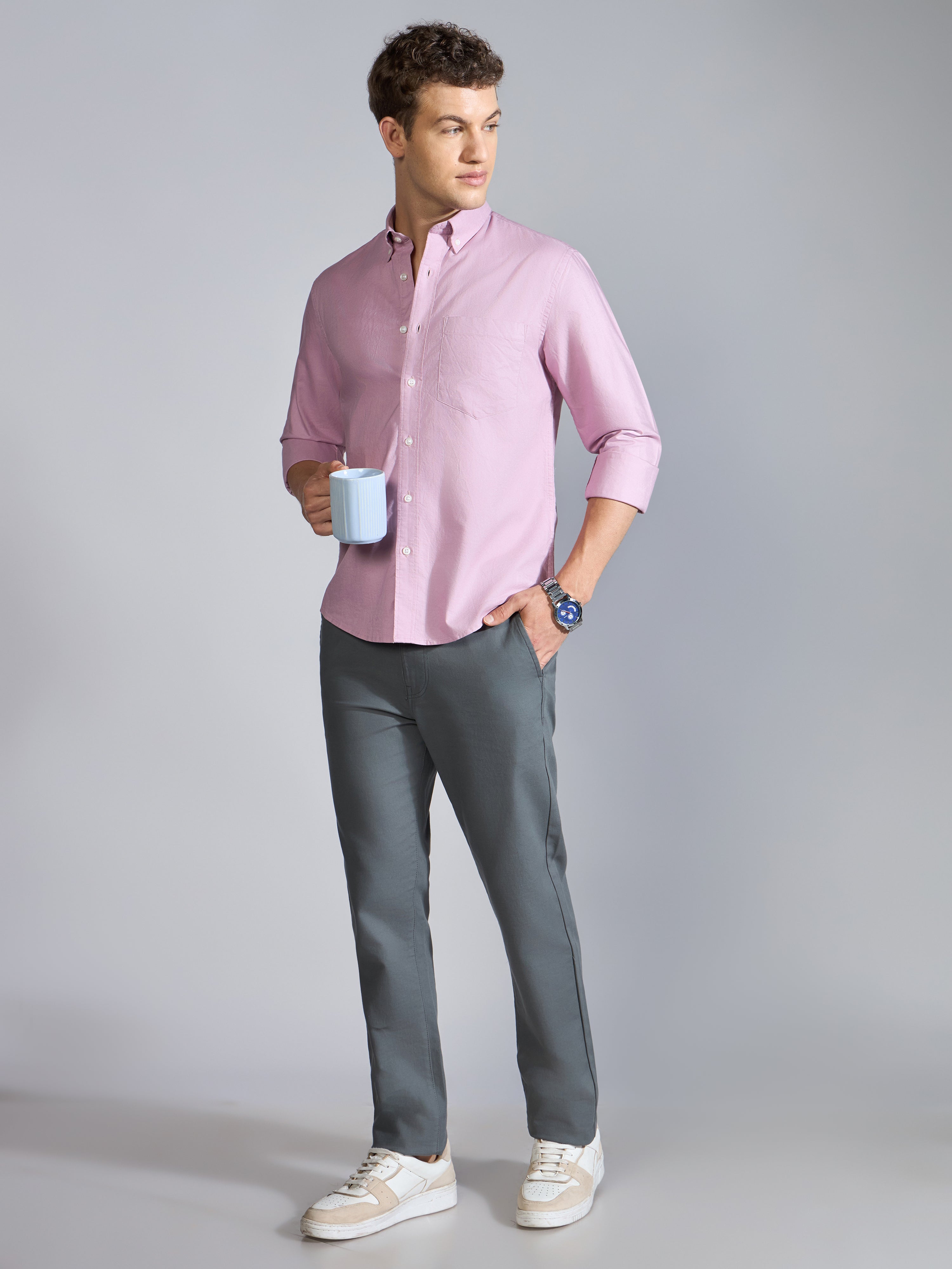 Flux - Relaxed Fit Oxford Shirt - Orchid