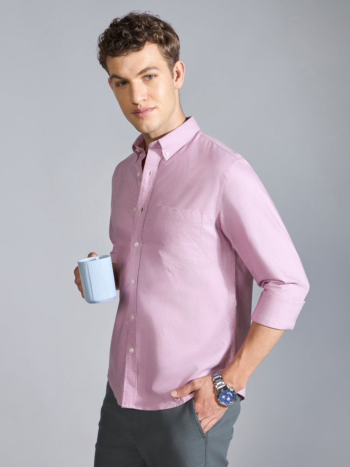 Flux - Relaxed Fit Oxford Shirt - Orchid - Espanshe