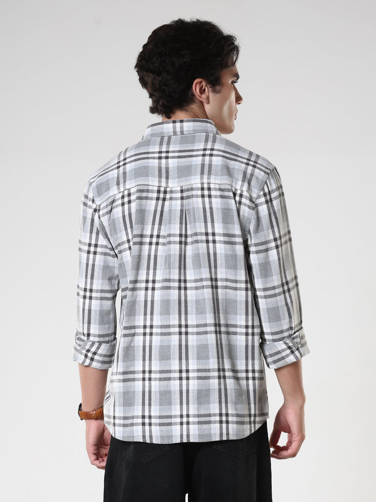 Amabel - Checkered Regular fit Shirt - Cement - Espanshe