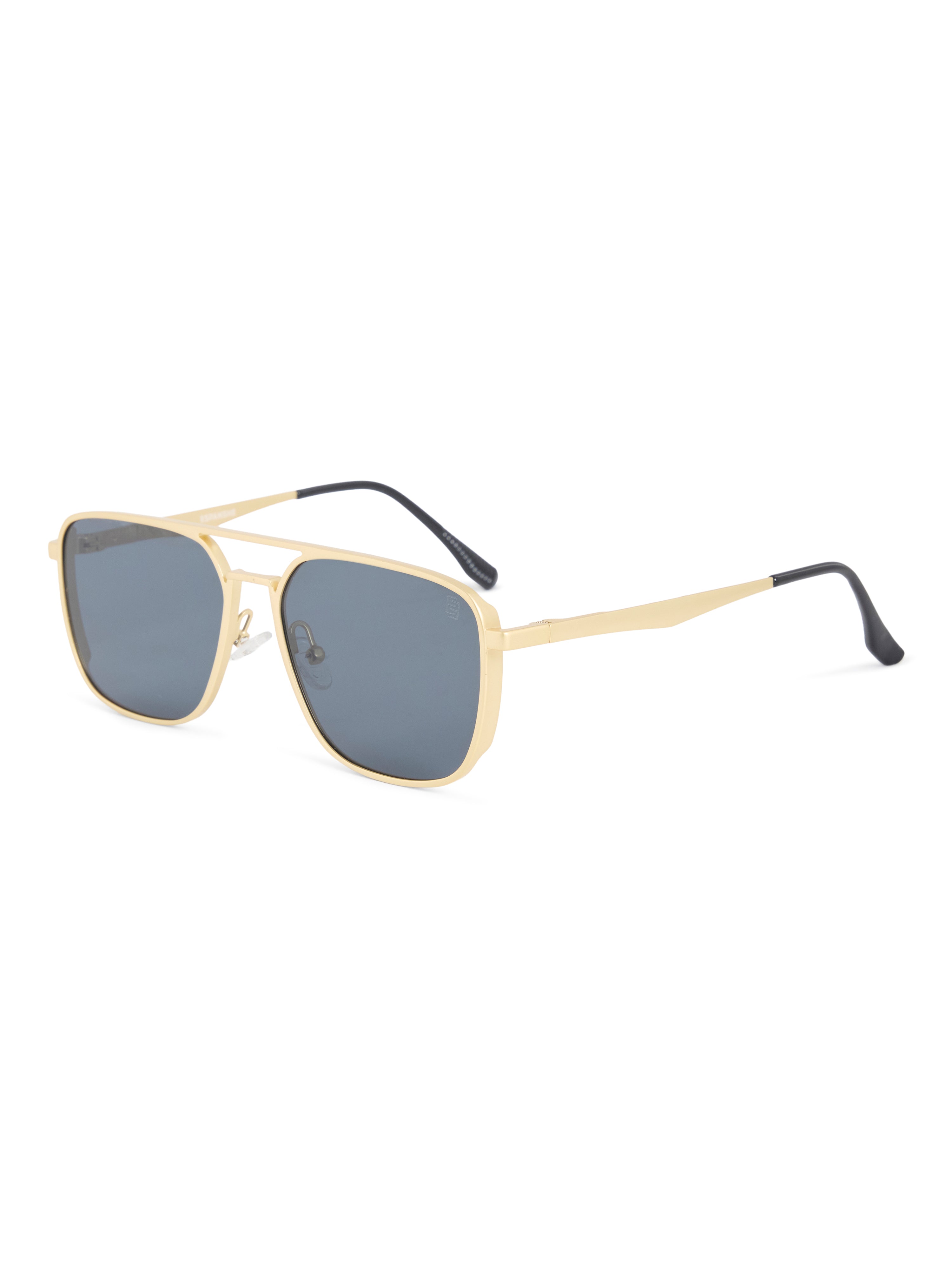 Men's Rectangle Sunglass - metalic Gold
