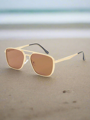 Men's Rectangle Sunglass - matte Gold