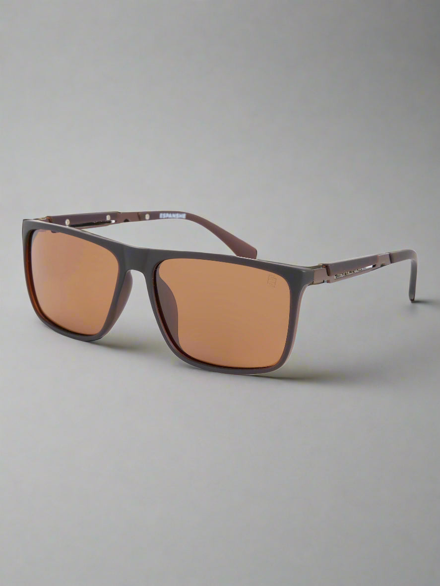 Men's Rectangle Sunglass - Coffee Brown