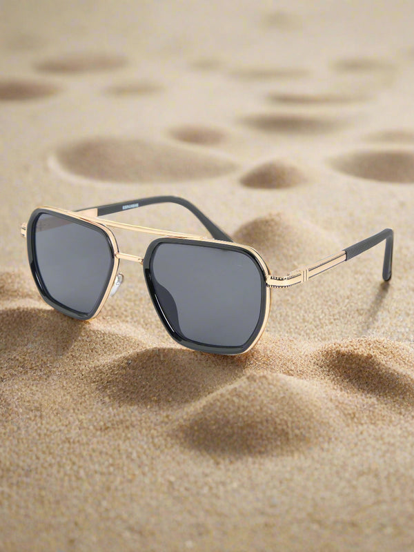 Polaroid Pulse - Square Sunglass - Black-Gold