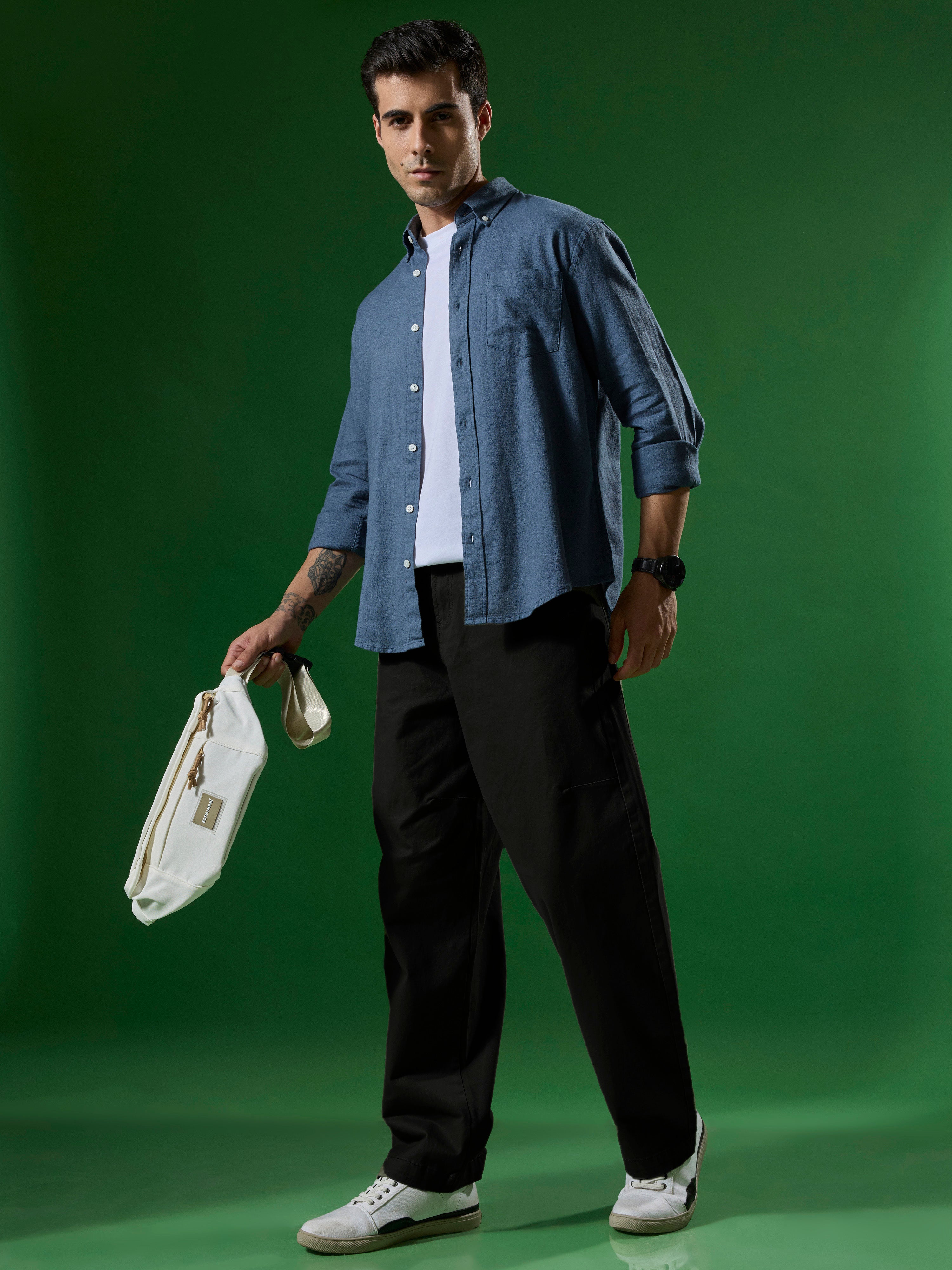  Men's Super Baggy Cargo Pant in 
black
