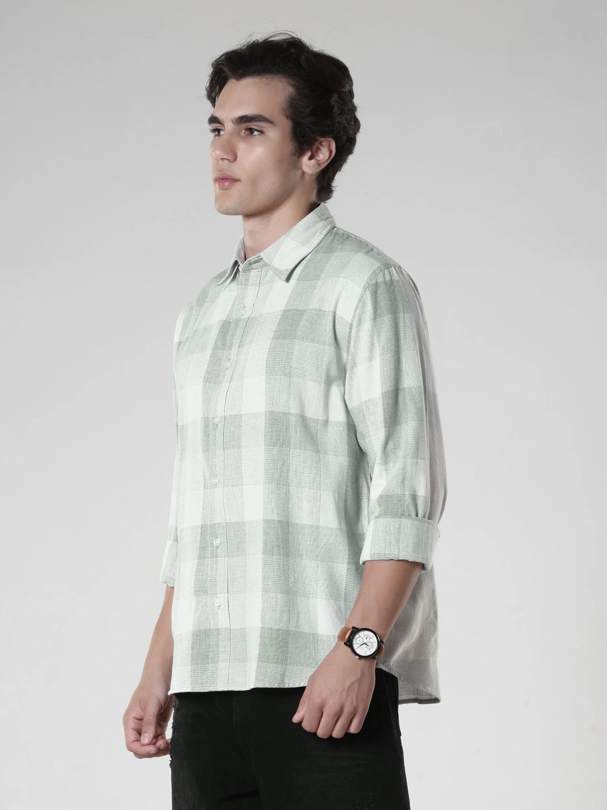 Amabel - Checkered Regular fit Shirt - Green - Espanshe